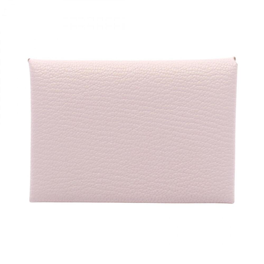 Hermes Calvi Duo Wallet/Coin Purse, Leather, Chevre Pink, 082977CK